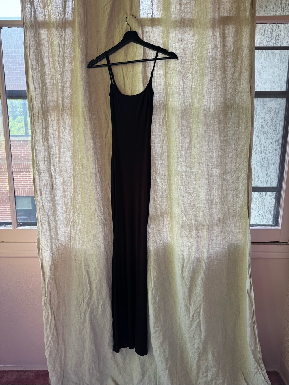 SKIMS Black Stretch Slip Maxi Dress - Spaghetti Straps - Picture 5 of 5